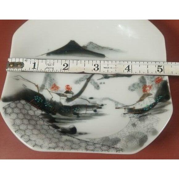 Japanese Art Pottery Collector Vintage 5" Bowl / Plates Hand Painted Lot of 2 - Picture 10 of 15